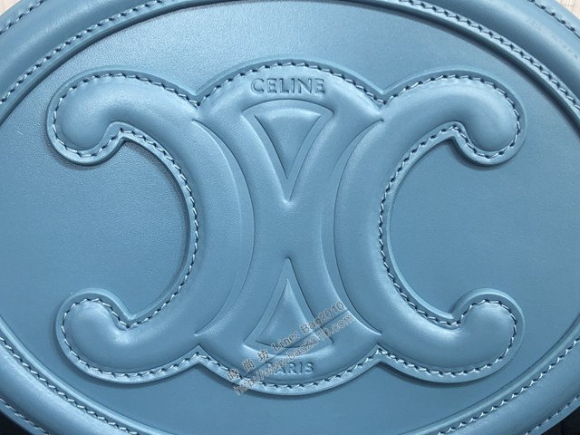 Celine專櫃2022新款經典凱旋門Logo大月餅包斜挎女包 賽琳OVAL CUIR TRIOMPHE大光滑牛皮革橢圓形手袋 sldj2259
